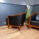 Dark blue club armchair (2x)