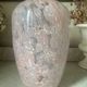 Marbled pink blown glass art vase, La Rochère
