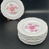 Porcelain dessert plates with pink flower patterns