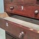Vintage Drawer Cabinet with Dark Patina and Stenciled Letters