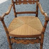 Armchair with straw seat