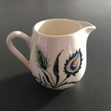 Signed floral decoration pitcher