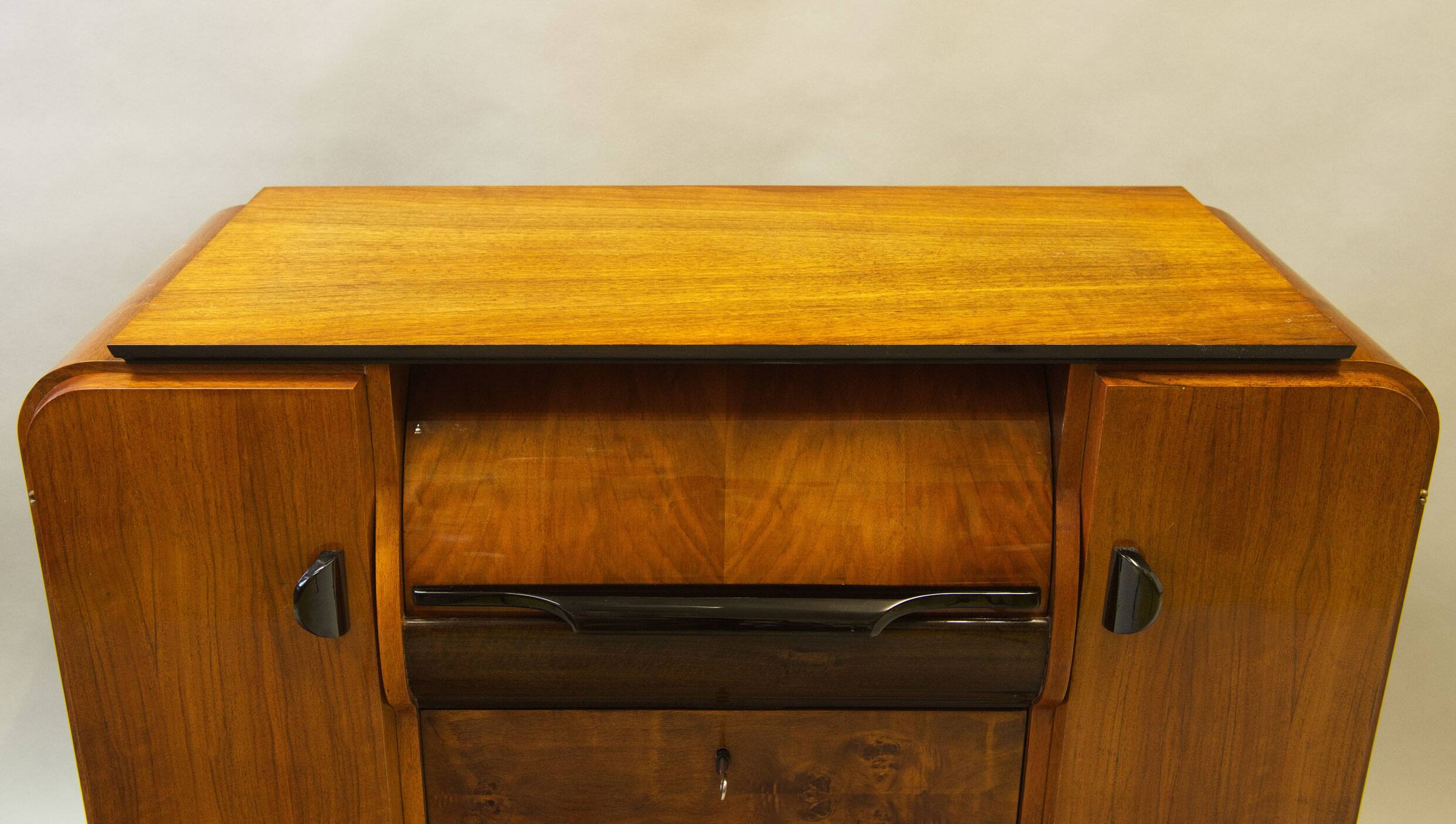 1950s Jindřich Halabala Record Cabinet – Walnut Mid-Century Design Icon