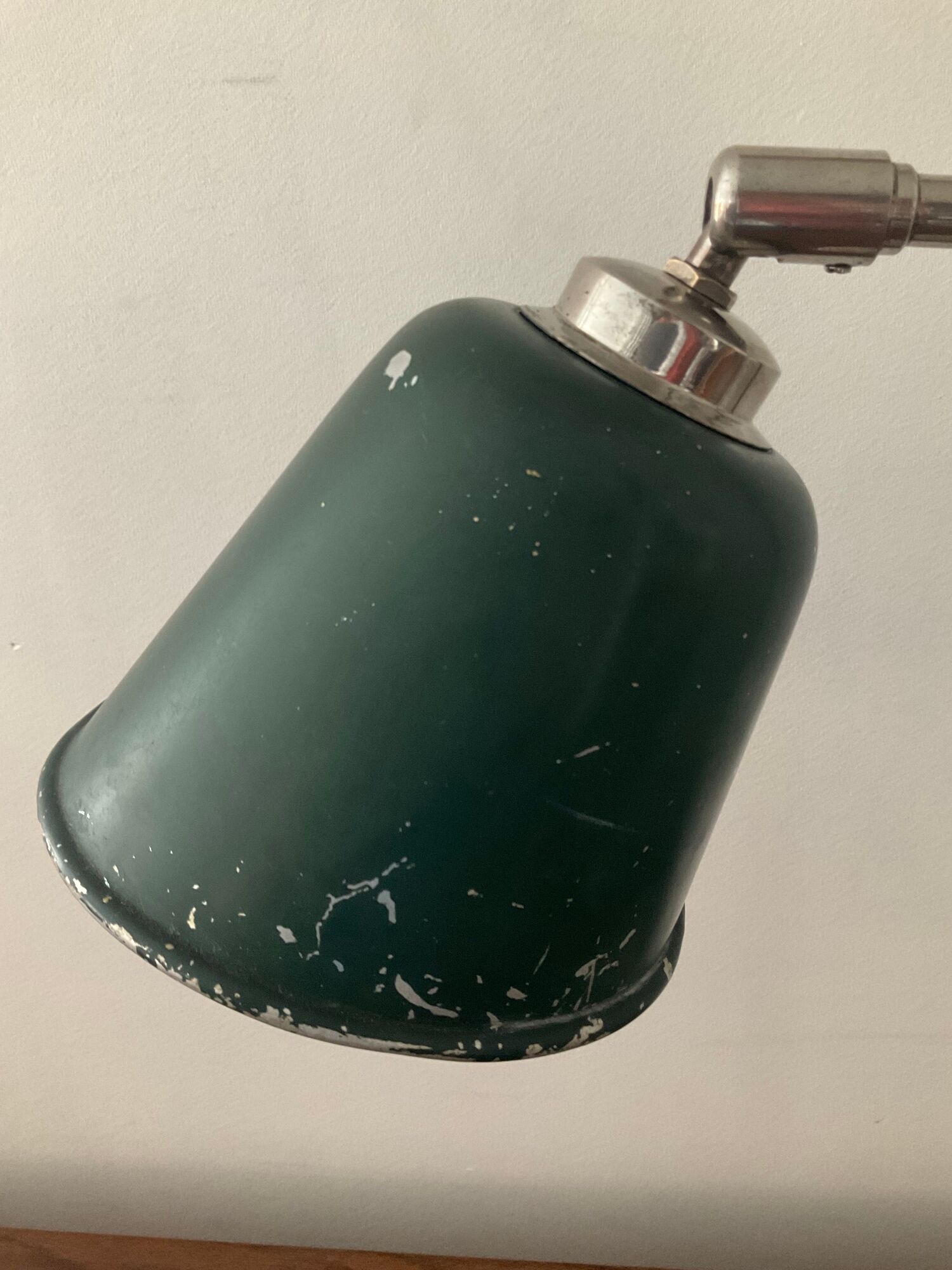 Lampe industrielle années 40-50 en laiton et aluminium