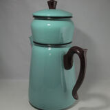 large vintage coffee maker made of enamelled sheet metal