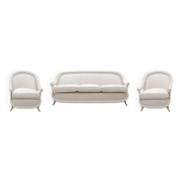 French Art Deco Sofa and two Armchairs, 1950s.