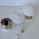 Pair of Mid Century Modern Bedside Lights Mushroom Milk Glass Lamps