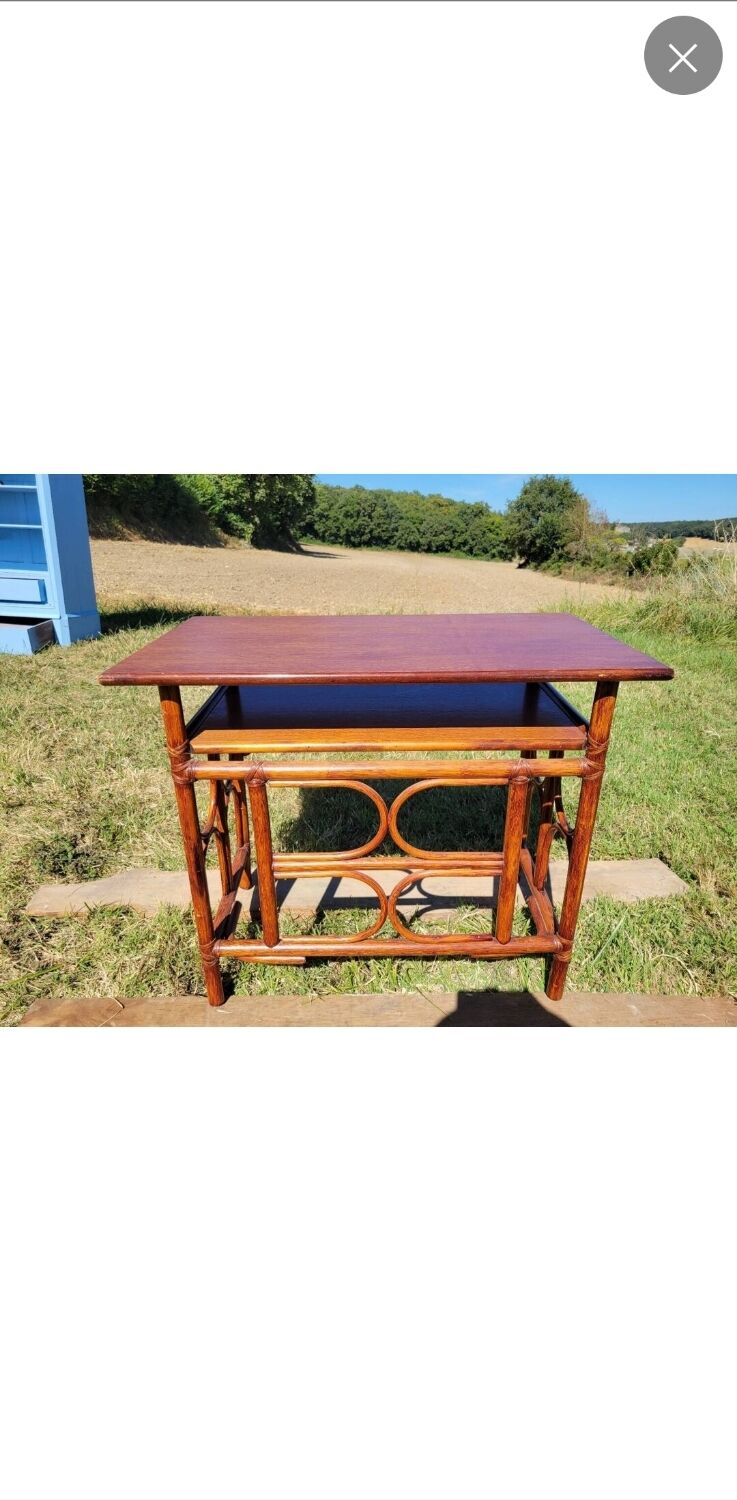 Bamboo and rattan desk