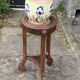 Saddle door plant in chiseled wood and marble art deco