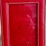 Paire de cadre porte photo vintage rouge