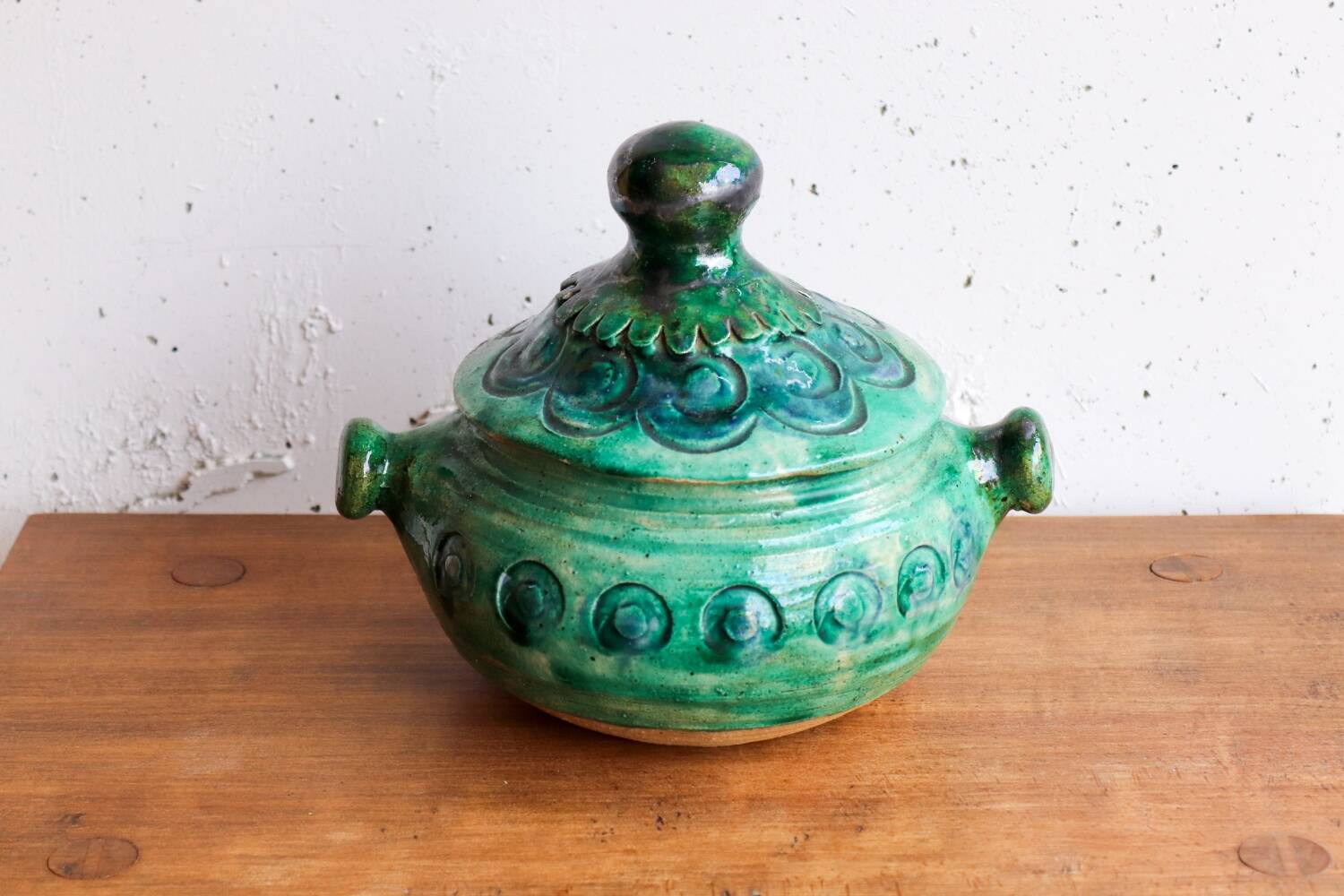Vintage Celine Dein green ceramic pot