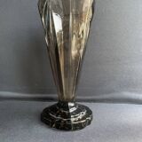 Art Deco smoked glass vase
