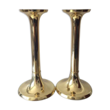 Danish mid century brass candleholders set of 2