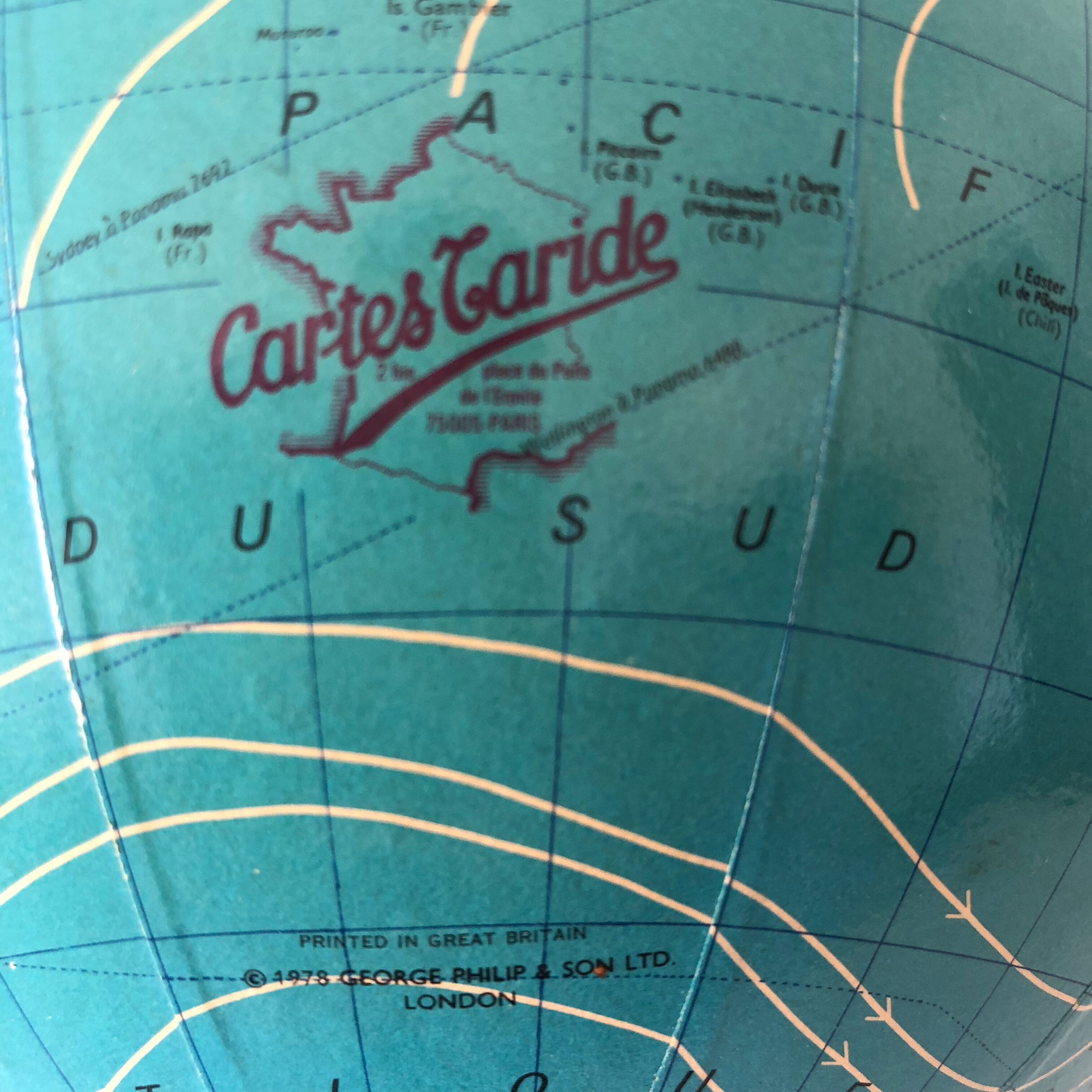 Globe taride tripod 27cm vintage 1978