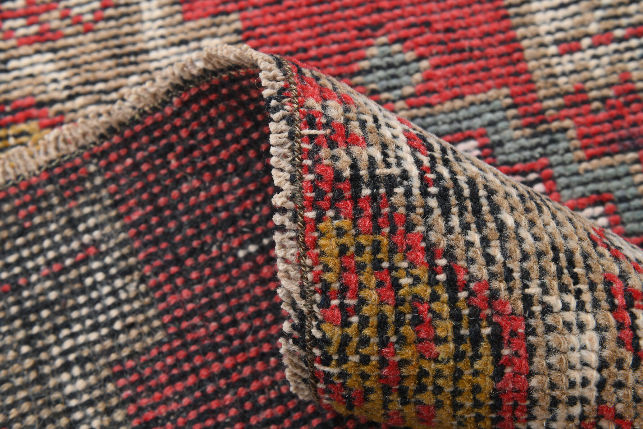 Red turkish rug 90x48cm