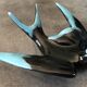 Vintage swallow in two-tone black and blue enameled ceramic