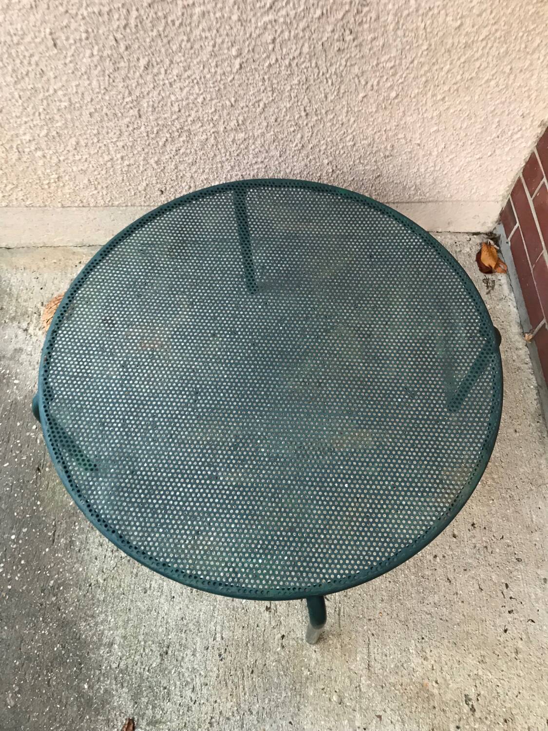 Vintage perforated metal coffee table