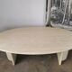 Oval coffee table in travertine, marble from the 70s/80s