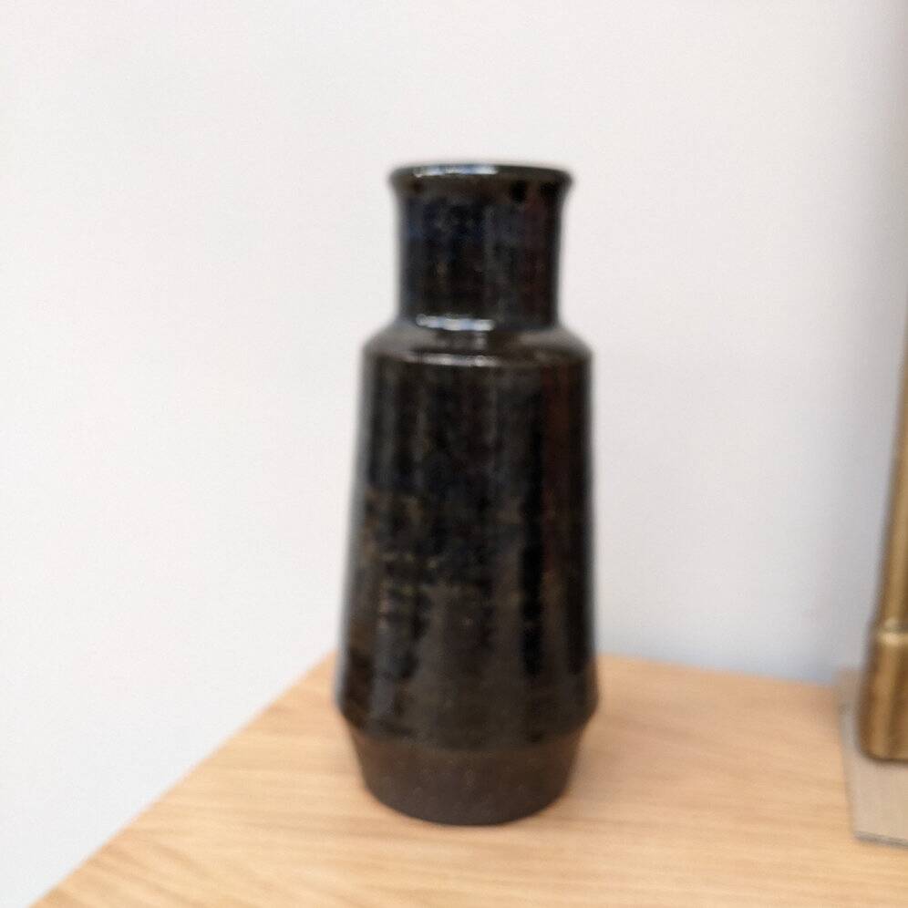 Vintage midnight blue ceramic vase