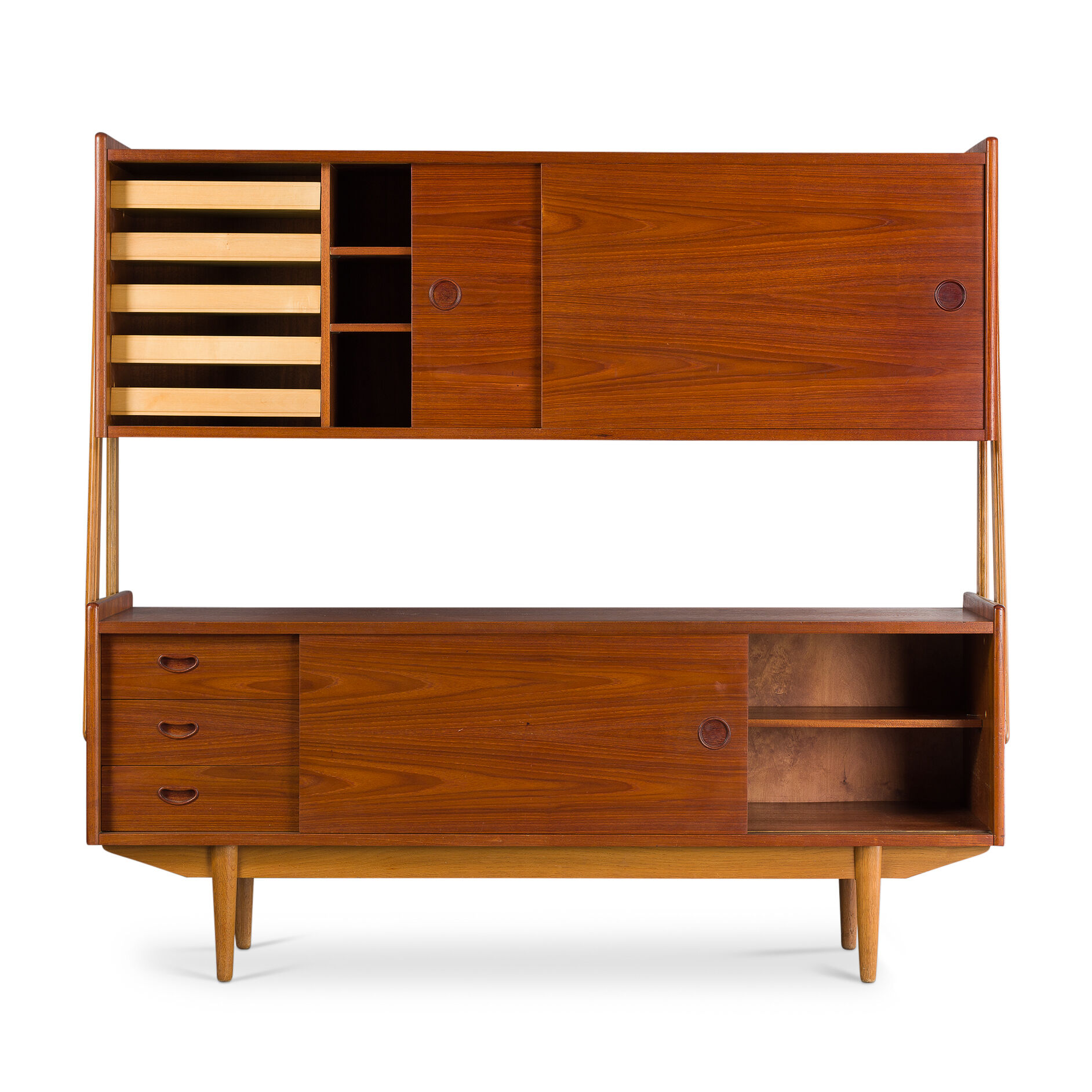 Mid-century teak & oak highboard from Skovby, 1960s