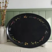 Old large English plate made of papier-mâché.