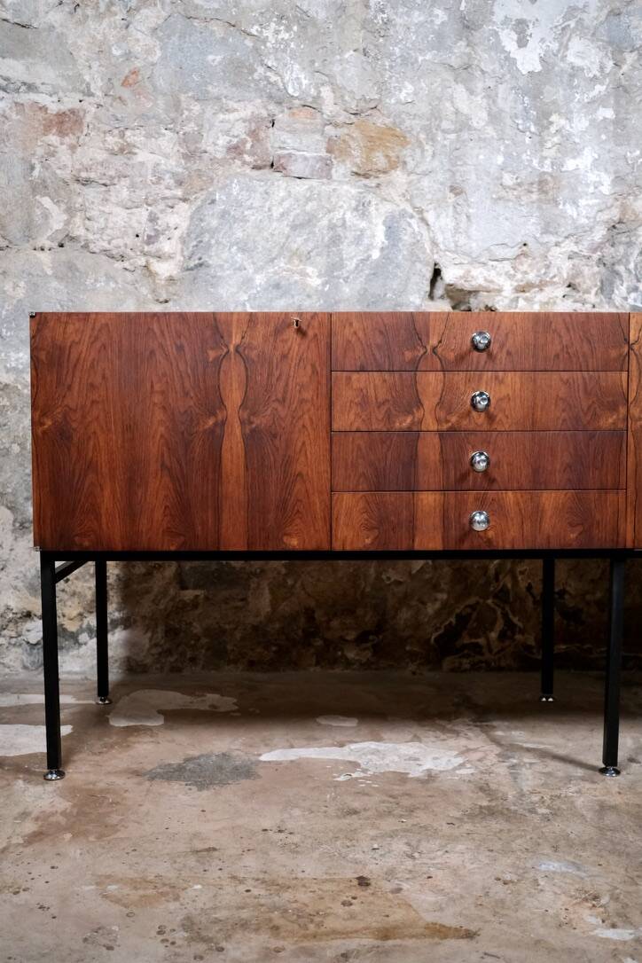 Rosewood sideboard 816 by Alain Richard for Meubles TV, France, 1960