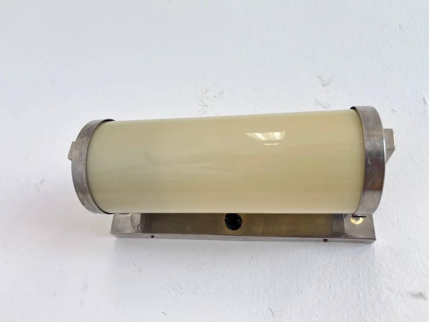 Chrome design Bauhaus wall lamp, 1930s - Czechoslovakia