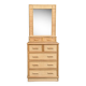 Rattan and wicker chest of drawers and mirror from the 1970s.