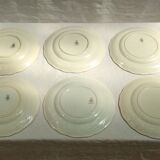 Lot de 6 anciennes assiettes plat Lunéville modèle China en faïence dimension : D-24cm- hauteur -2,5