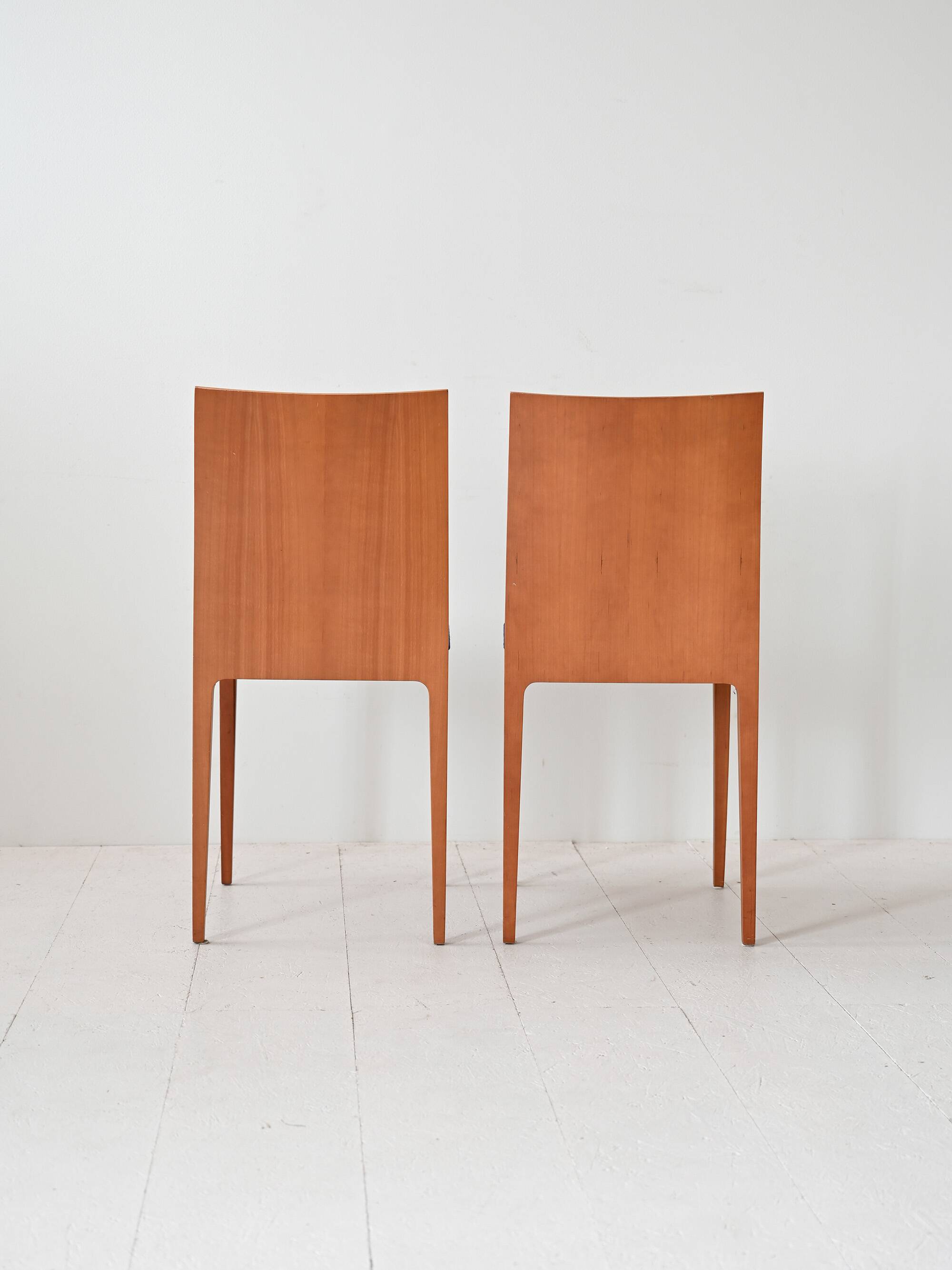 Pair of Scandinavian chairs with blue seats