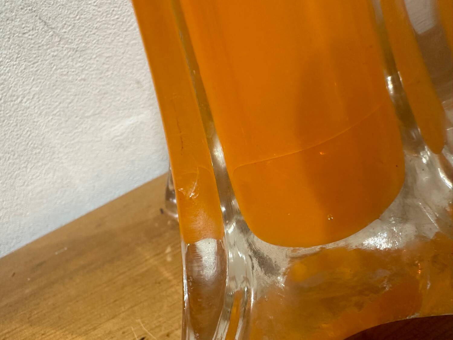 Large orange soliflore vase