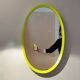 1970's oval wall mirror Schönbruch neon yellow