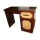 Dressing table in mahogany and straw, made in Mexico in 1959