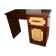 Dressing table in mahogany and straw, made in Mexico in 1959