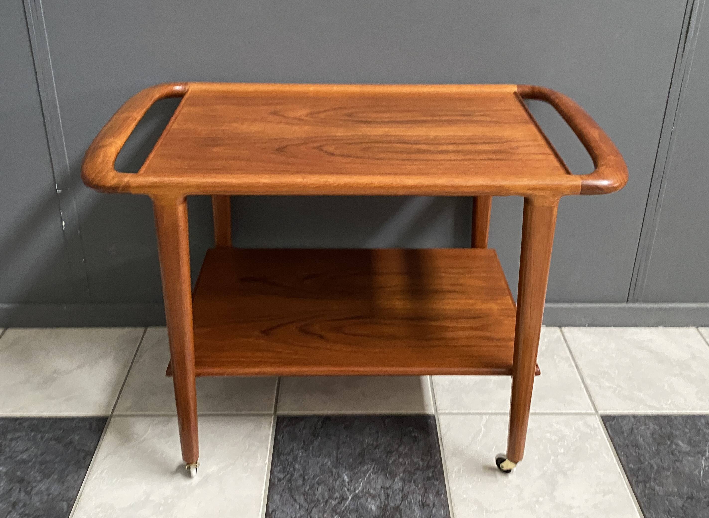 Teak serving trolley by Niels Otto Moller Denmark 1960s Old store stock