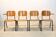 Banc d'école composé de 4 chaises empilables en contreplaqué industriel par Marko Holland