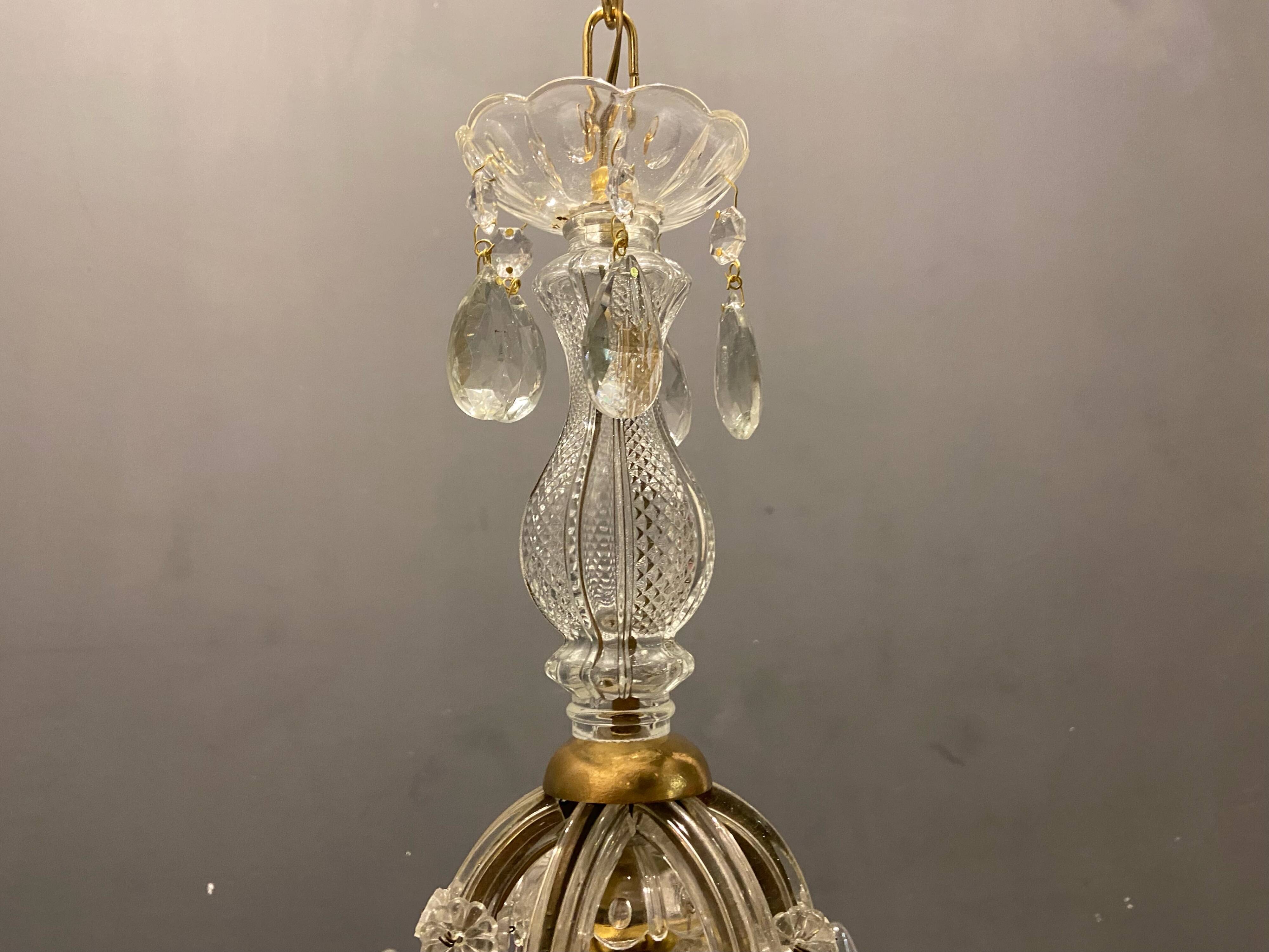 Lustre vintage en cristal 1950