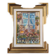 Mid-Century Modern Swedish "Balcony Garden" Vintage Oil Painting, Framed