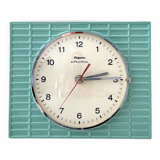 Vintage dugena wall clock, ceramic clock, pastel green, mid century clock