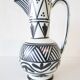 Ceramic tea set Moroccan black white antique