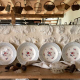 "Roseraie" soup plates from Digoin and Sarreguemines