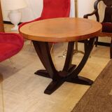 Table art déco en palissandre et cuir France vers 1930