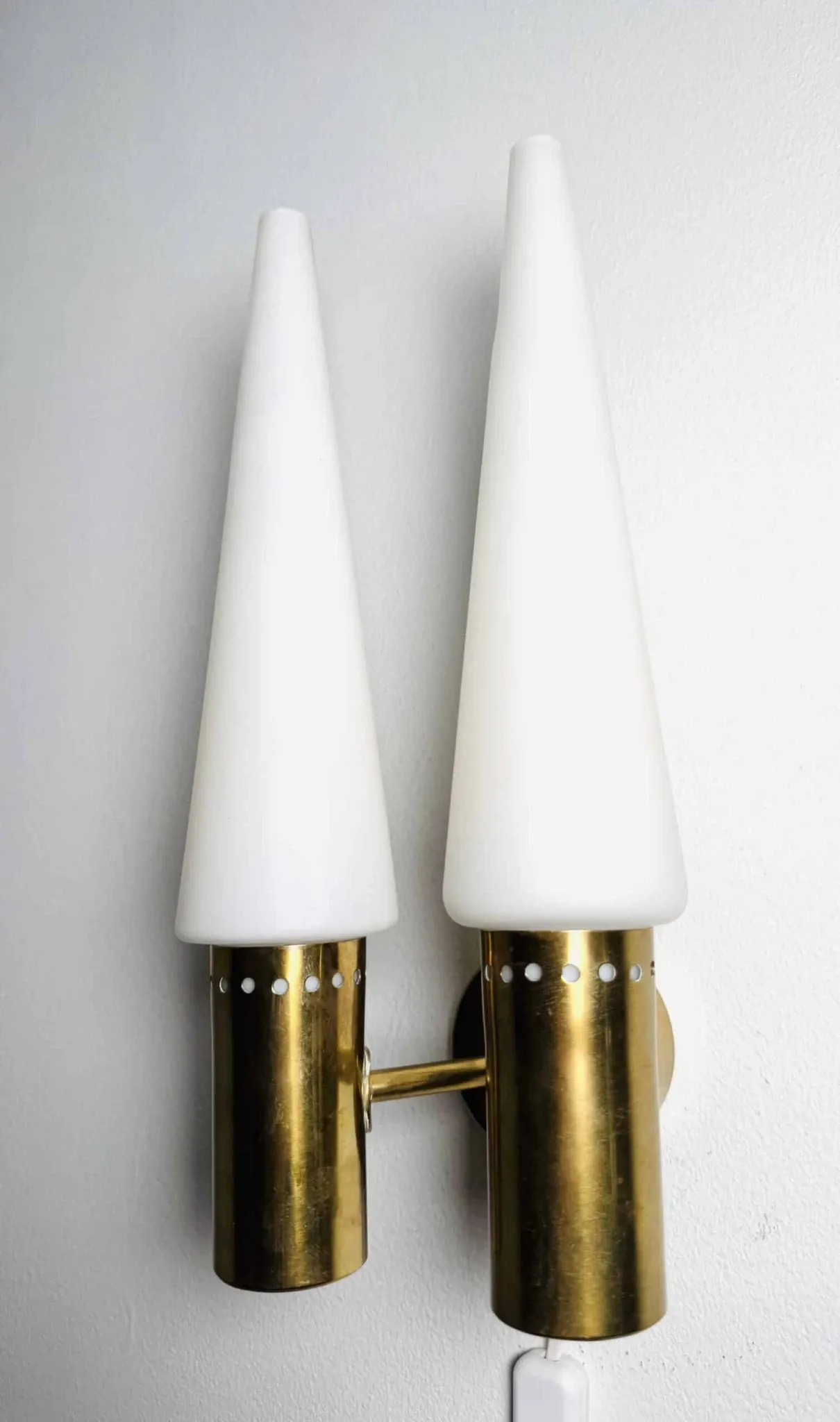 Brass Coloured Double Wall Lamp By Hans-Agne Jakobsson For Markaryd, Sweden, 1960S