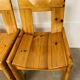 4 brutalist chairs by Silvio Coppola for Roche Bobois, solid pine