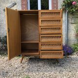 Chest of drawers in vintage rattan 60s