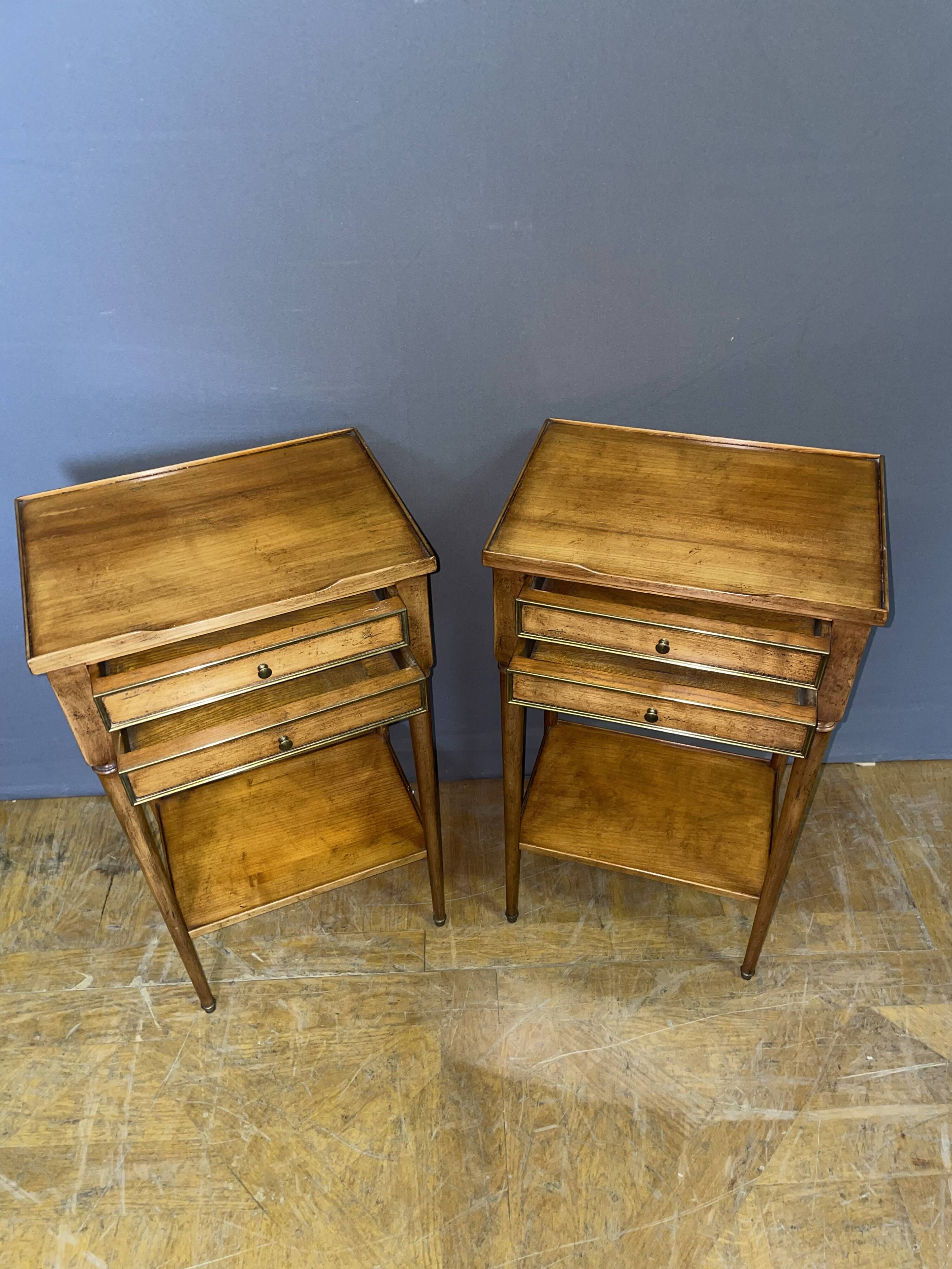 Directoire bedside table in cherry wood