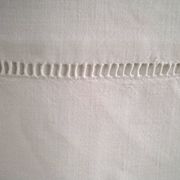 White cotton top sheet monogrammed "CQ" 2 x 3 m