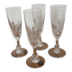 4 St Louis crystal champagne glasses, Massenet model - signed