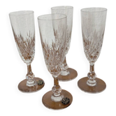 4 verres a champagne cristal de St Louis, modèle Massenet - signée
