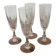 4 St Louis crystal champagne glasses, Massenet model - signed